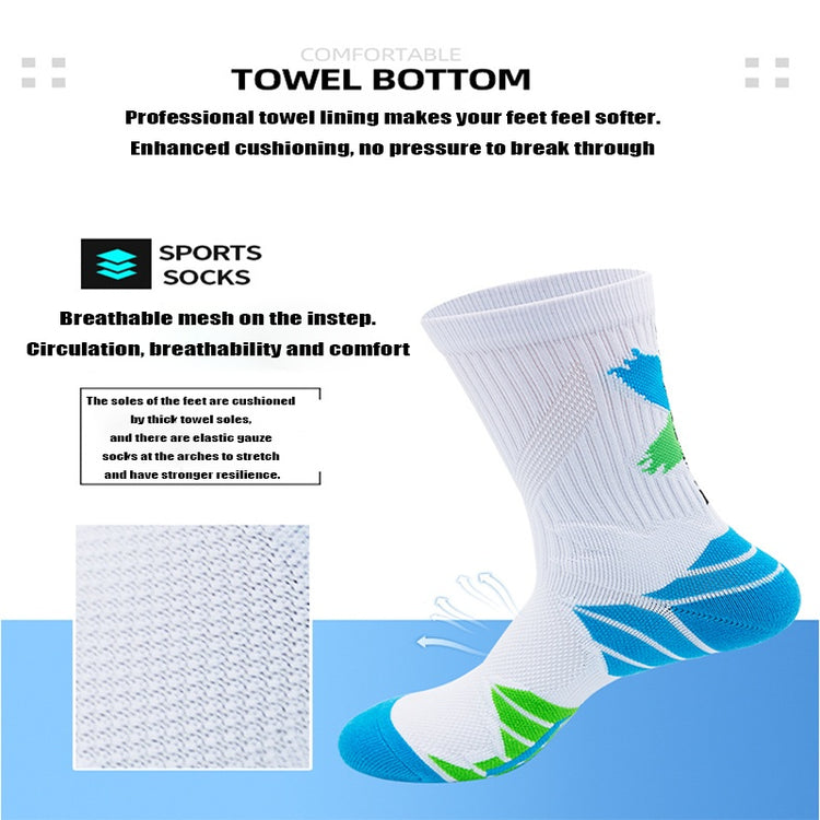 9 Pairs Men Compression Running Socks  Crew Athletic Hiking Anti Blister Cushioned Anti-odor And Breathable For Running Hiking Cycling