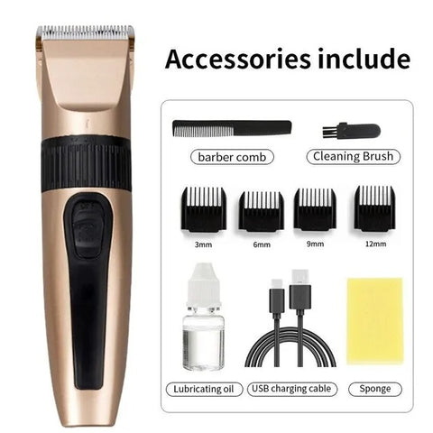 Professional Hair Clippers Trimmer Mens Barber Hair Cutting Kit Machine Cordless