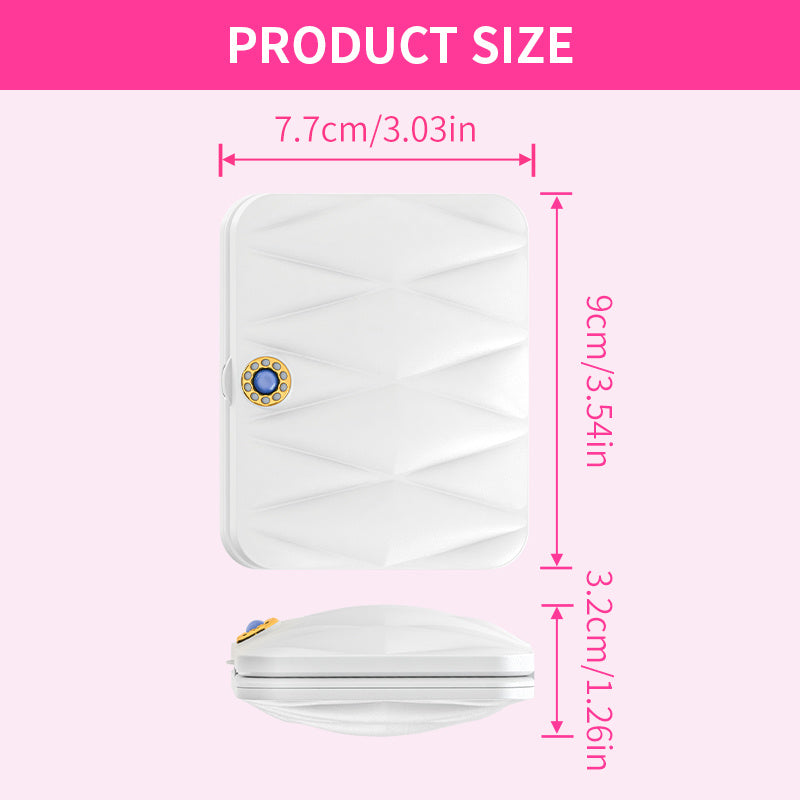 Portable Square Diamond Grid White Makeup Mirror