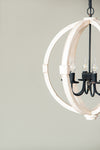 6 - Light Wood Chandelier With Adjustable Chain For Kitchen, Dining Hall Entrance, Bulb Not Included