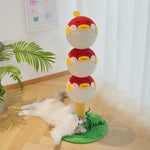 Cute Puffer Fish-shaped Cat Climbing Frame, Three-tier Climbing Tower With Base, Indoor Cat Scratching Post Climbing Frame With Vertical Claw Interactive Cat Toy, Suitable For Cats Of All Sizes