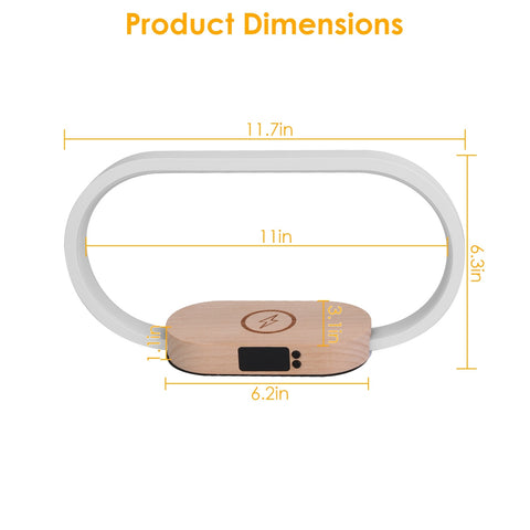1 Set Bedside Table Lamp Touch Control Lamp With Clock Wireless Charging LED Desk Lamp Dimmable Nightstand Reading Lamp