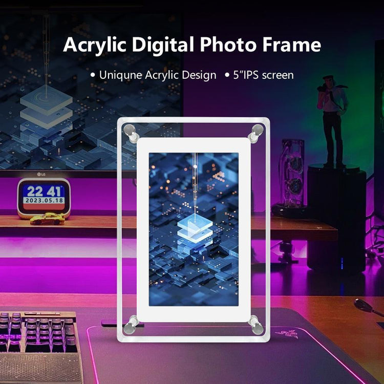 5 Inch 4GB Memory IPS HD Screen Crystal Advertising Player Acrylic Digital Photo Frame Gift