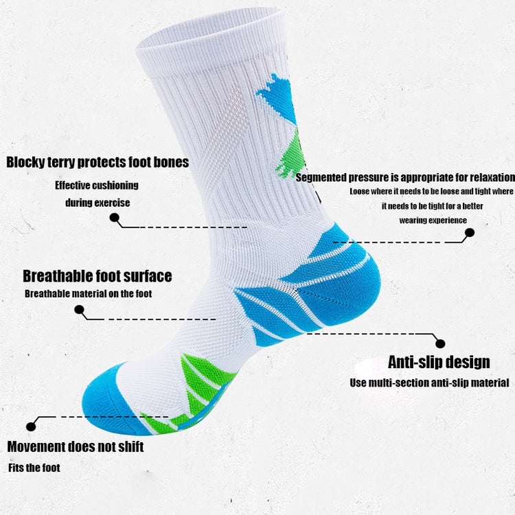 9 Pairs Men Compression Running Socks  Crew Athletic Hiking Anti Blister Cushioned Anti-odor And Breathable For Running Hiking Cycling