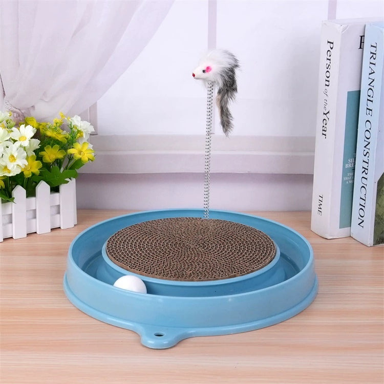 Multi-functional Cat Scratching Board With Ball Track, Various Colours Of Mat Board, Self-height Relief From Boredom To Tease The Cat, With Spring And Ball, Anti-scratch Furniture Artifacts, A Must-ha